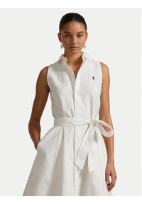 Polo Ralph Lauren Sukienka koszulowa 211906437001 Biały Regular Fit. Typ kołnierza: polo. Kolor: biały. Materiał: bawełna. Typ sukienki: koszulowe