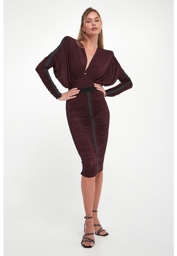 Elisabetta Franchi - Body damskie marszczone ELISABETTA FRANCHI