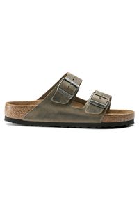 Birkenstock - BIRKENSTOCK ARIZONA FL WB FADED Klapki męskie khaki. Okazja: na co dzień, na spacer, do pracy. Kolor: zielony. Styl: casual #1