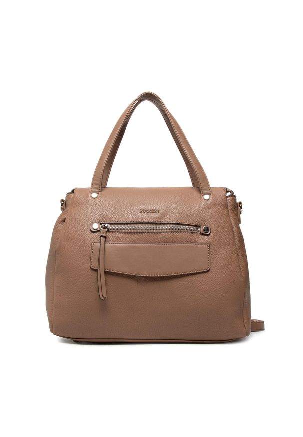 Torebka Puccini BK2211015 Taupe 2B. Kolor: brązowy. Materiał: skórzane