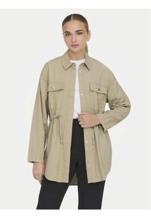 only - ONLY Kurtka przejściowa Nadine 15308614 Beżowy Regular Fit. Kolor: beżowy. Materiał: wiskoza