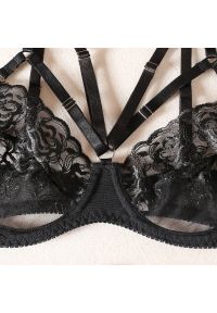 Intica - Komplet bielizny z ozdobnym pasem na romantyczne wieczory Radegonde. Kolor: czarny. Materiał: materiał #7