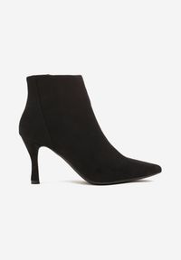 Renee - Czarne Botki na Szpilce w Klasycznym Stylu Latariela. Okazja: na co dzień. Kolor: czarny. Materiał: jeans. Sezon: jesień. Obcas: na szpilce. Styl: klasyczny #4