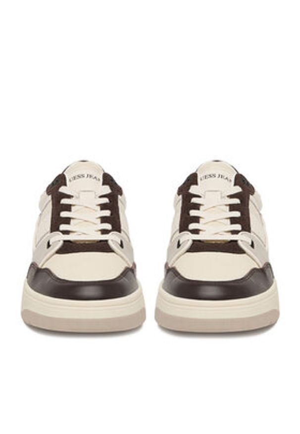 Guess Jeans Sneakersy EO-TEKSAS-01 126AM Écru. Kolor: kremowy. Materiał: skóra