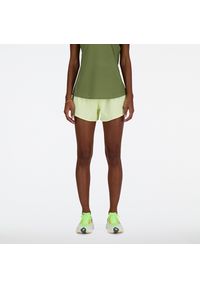 Spodenki damskie New Balance WS41286LLT – zielone. Kolor: zielony. Materiał: poliester, materiał. Sport: fitness