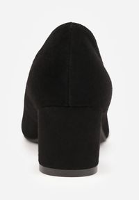 Born2be - Czarne Skórzane Czółenka VICES na Obcasie Delmavere. Okazja: na co dzień. Kolor: czarny. Materiał: skóra. Obcas: na obcasie. Styl: casual, elegancki. Wysokość obcasa: średni #4