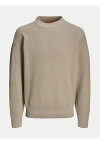 Jack & Jones - Jack&Jones Sweter 12260041 Beżowy Relaxed Fit. Kolor: beżowy. Materiał: bawełna #2