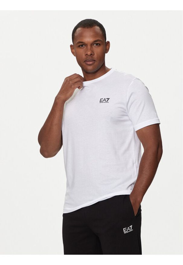 EA7 Emporio Armani T-Shirt 8NPT25 PJVPZ 1100 Biały Regular Fit. Kolor: biały. Materiał: bawełna