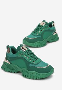 Renee - Zielone Sneakersy Myramia. Okazja: na co dzień. Wysokość cholewki: przed kostkę. Kolor: zielony. Materiał: materiał. Szerokość cholewki: normalna #5