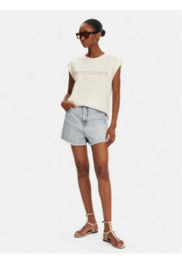 Patrizia Pepe Szorty jeansowe 2P1692/D070-CA61 Niebieski Regular Fit. Kolor: niebieski. Materiał: bawełna, jeans