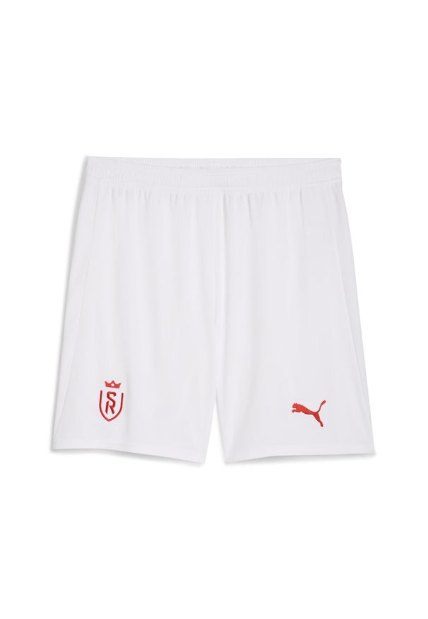 Puma - Męskie szorty Stade de Reims 25/26 PUMA White Red. Kolor: czerwony, biały, wielokolorowy. Materiał: tkanina. Sport: fitness, piłka nożna