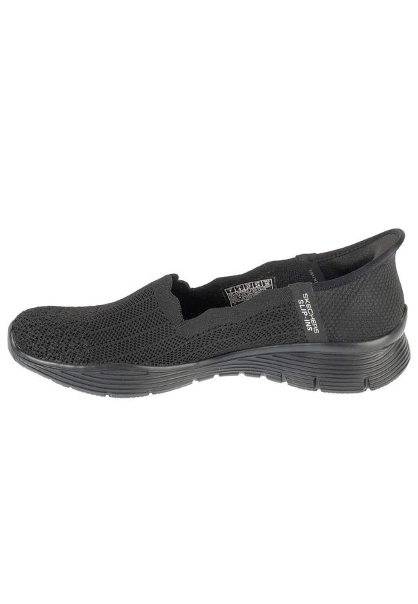 skechers - Buty sportowe Sneakersy damskie, Slip-ins: Seager - Believe It. Kolor: czarny. Sport: turystyka piesza