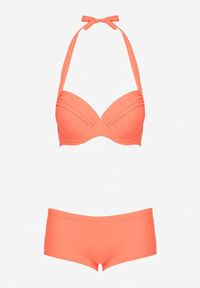 Born2be - Pomarańczowe Bikini z Ozdobnymi Marszczeniami i Usztywnianą Górą Ireviana. Kolor: pomarańczowy #6