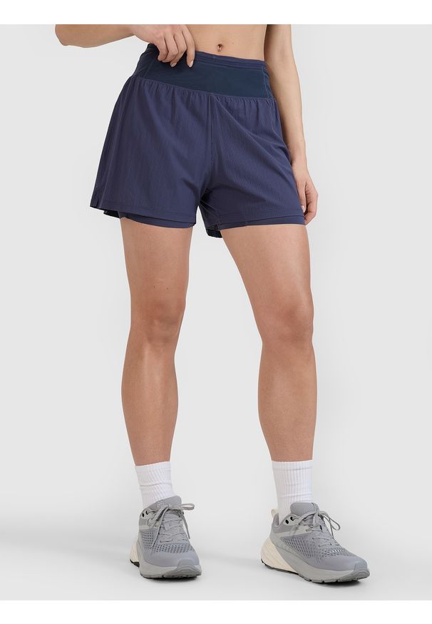 4f - 4F Spodenki do biegania w terenie szybkoschnące damskie - szara S. Kolor: szary