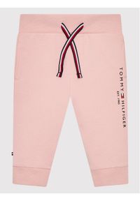 TOMMY HILFIGER - Tommy Hilfiger Spodnie dresowe Baby Essential KN0KN01281 Różowy Regular Fit. Kolor: różowy. Materiał: dresówka, bawełna