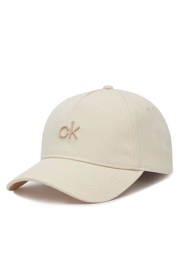 Calvin Klein Czapka z daszkiem Raised Embroidery K60K613118 Écru. Materiał: len, materiał