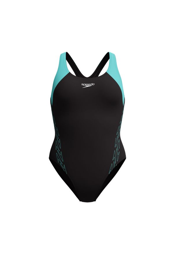Strój kąpielowy damski Speedo HyperBoom Racerback. Kolor: czarny, niebieski, wielokolorowy