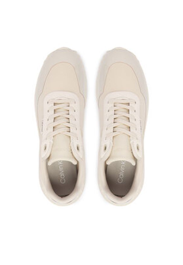 Calvin Klein Sneakersy Eva Runner Lace Up Mat Mix YW0YW02016 Beżowy. Kolor: beżowy. Materiał: materiał