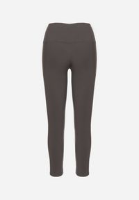 Born2be - Szare Legginsy z Wysokim Stanem Ozdobione Guzikami Kolithra. Okazja: na co dzień, do pracy. Stan: podwyższony. Kolor: szary. Wzór: aplikacja. Styl: klasyczny, elegancki, casual #6