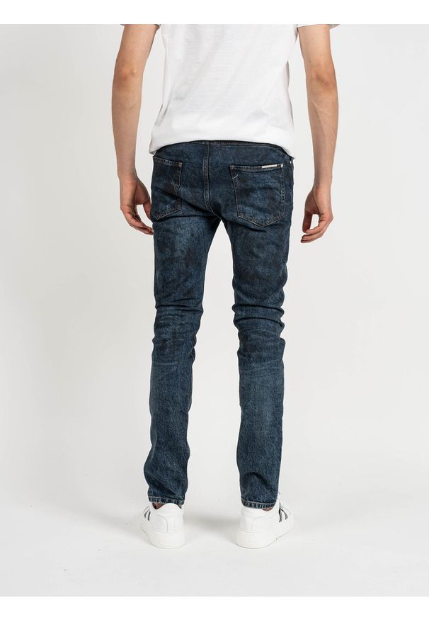 Les Hommes Jeansy | LKD320 512U | 5 Pocket Slim Fit Jeans | Mężczyzna | Niebieski. Kolor: niebieski. Wzór: aplikacja