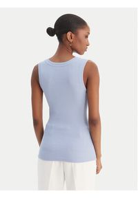 Fracomina Top FP26ST2001J40101 Błękitny Slim Fit. Kolor: niebieski. Materiał: bawełna #4