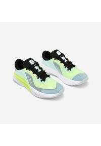 DOMYOS - Buty fitness damskie Energy+. Kolor: czarny, żółty, zielony, niebieski, wielokolorowy. Szerokość cholewki: normalna. Sport: fitness