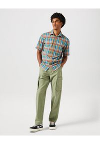 Wrangler - WRANGLER MESKIE SPODNIE MATERIAŁOWE BOJÓWKI CASEY JONES CARGO OLIVE 112350893 W1C2017995. Materiał: materiał #4
