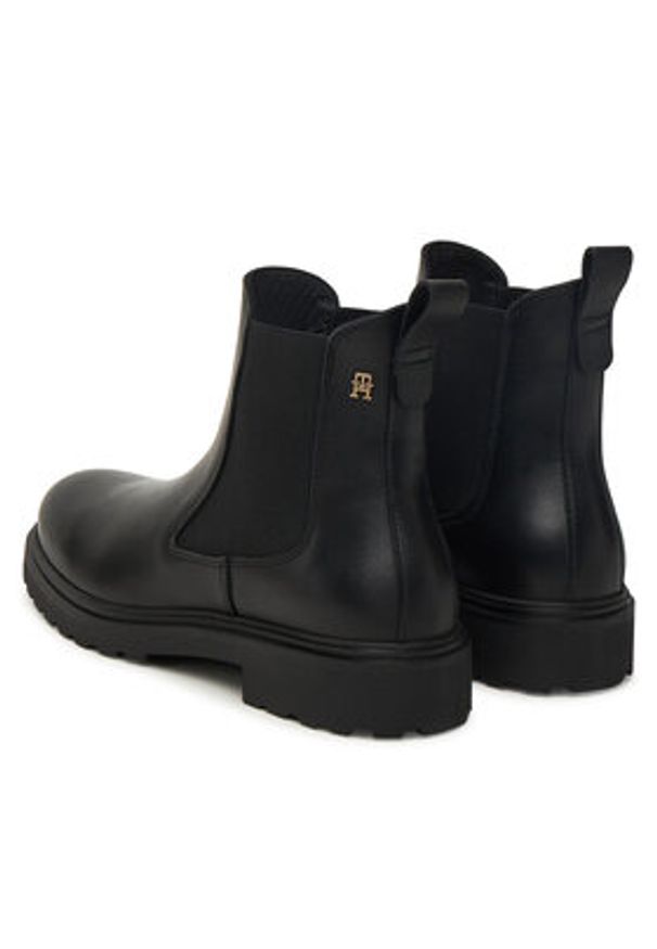 TOMMY HILFIGER - Tommy Hilfiger Sztyblety Cleated FW0FW08766 Czarny. Kolor: czarny. Materiał: skóra
