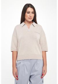 Sweter damski wełniany z kołnierzem polo PESERICO. Typ kołnierza: polo. Materiał: wełna #5