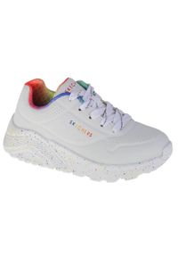 skechers - Buty do chodzenia dziewczęce, Skechers Uno Lite Rainbow Speckle. Kolor: biały. Materiał: guma, materiał, syntetyk. Sport: turystyka piesza