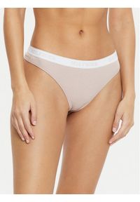 TOMMY HILFIGER - Tommy Hilfiger Stringi UW0UW05539 Beżowy. Kolor: beżowy. Materiał: bawełna, syntetyk #1