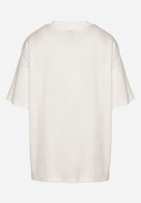 Born2be - Biały Bawełniany Klasyczny T-shirt Merovira. Kolor: biały. Materiał: bawełna. Styl: klasyczny #4