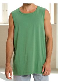 Sinsay - Bawełniany tank top - zielony. Kolor: zielony. Materiał: bawełna