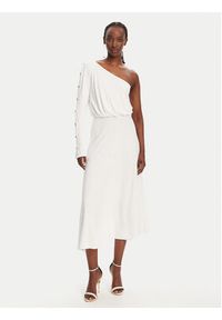 Elisabetta Franchi Sukienka koktajlowa AB80252E2 360 Biały Regular Fit. Kolor: biały. Materiał: syntetyk. Styl: wizytowy #4