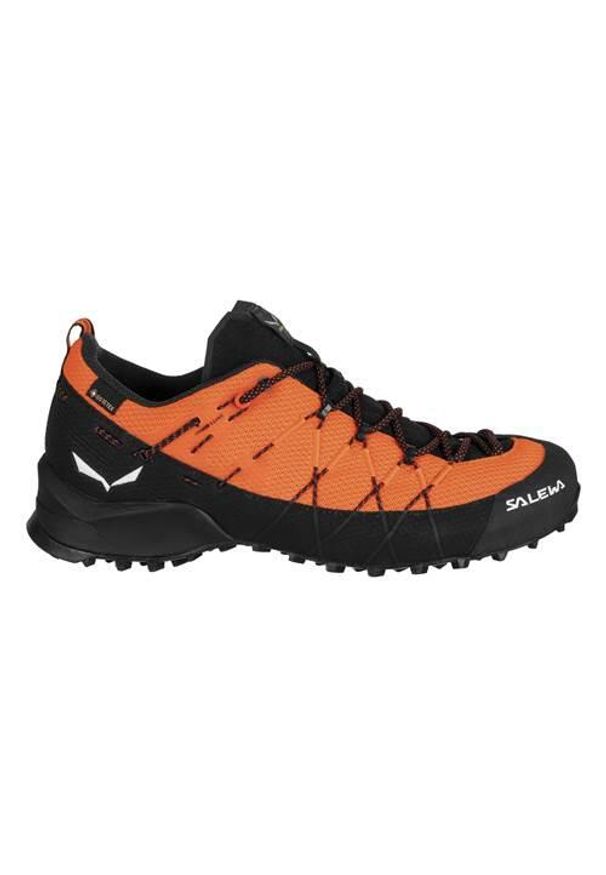 Buty trekkingowe męskie Salewa Wildfire 2 Gtx. Kolor: czarny, wielokolorowy, pomarańczowy. Materiał: syntetyk, materiał, tkanina. Szerokość cholewki: normalna. Sport: turystyka piesza