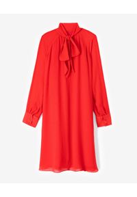 Kenzo - KENZO - Czerwona sukienka. Kolor: czerwony. Materiał: tiul, materiał. Długość rękawa: długi rękaw. Styl: wizytowy #6