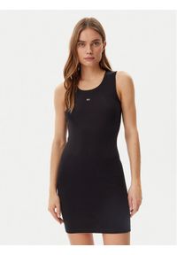 Tommy Jeans Sukienka codzienna Essential DW0DW20674 Czarny Slim Fit. Okazja: na co dzień. Kolor: czarny. Materiał: bawełna. Typ sukienki: proste. Styl: casual #1