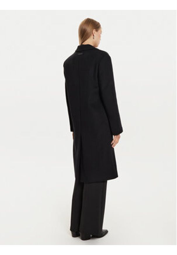 Calvin Klein Płaszcz wełniany K20K207701 Czarny Regular Fit. Kolor: czarny. Materiał: syntetyk