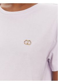 TwinSet - TWINSET T-Shirt 251TT2040 Fioletowy Regular Fit. Kolor: fioletowy. Materiał: bawełna #5