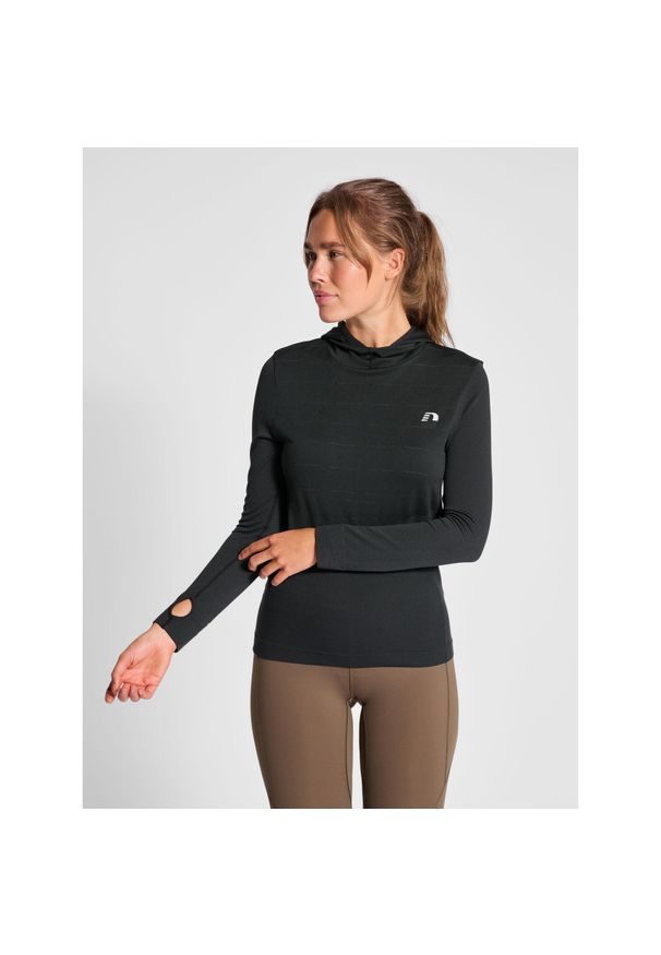 NewLine - Damska bezszwowa bluza z kapturem Newline Cambrigde. Typ kołnierza: kaptur. Kolor: czarny