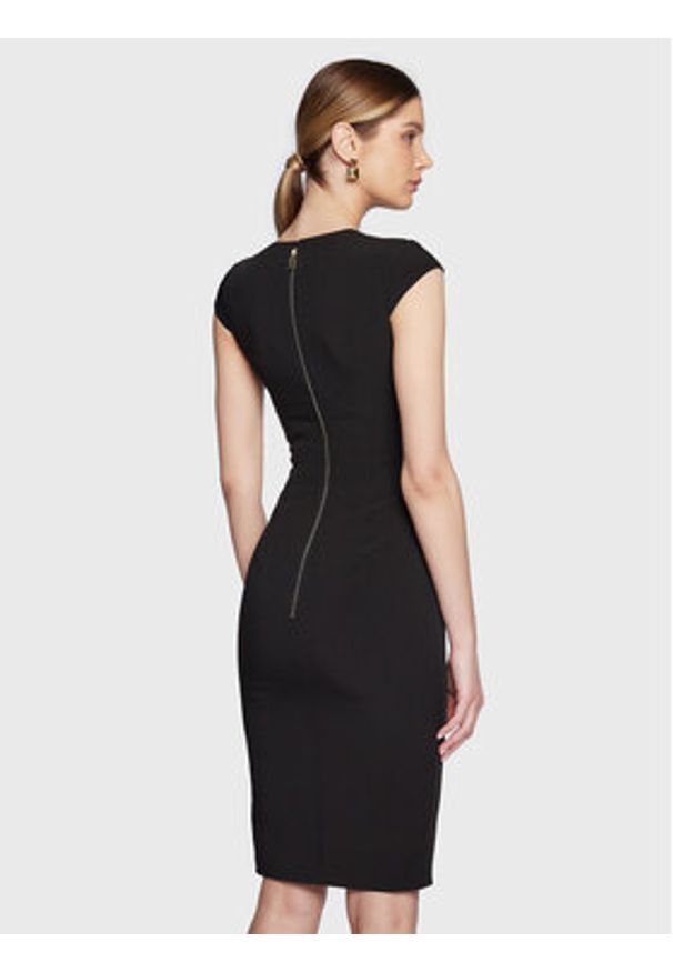 Elisabetta Franchi Sukienka koktajlowa AB-361-31E2-V390 Czarny Slim Fit. Kolor: czarny. Materiał: syntetyk. Styl: wizytowy