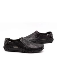 Olivier Buty męskie mokasyny 901 lato czarny lico czarne. Okazja: na co dzień. Zapięcie: bez zapięcia. Kolor: czarny. Materiał: materiał, skóra, len, guma. Sezon: lato. Styl: casual #5