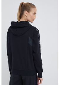 Calvin Klein Performance bluza dresowa Active Icon damska kolor czarny z kapturem z aplikacją. Typ kołnierza: kaptur. Kolor: czarny. Materiał: dresówka. Wzór: aplikacja #2