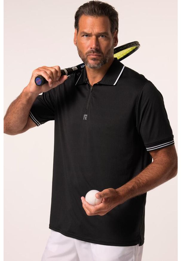 JAY-PI - Męska Funkcyjna koszulka polo tenis rękaw 1/2 QuickDry do roz.7XL. Typ kołnierza: polo. Kolekcja: plus size. Kolor: czarny. Materiał: elastan, poliester, materiał