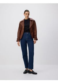 Reserved - Jeansy straight z wysokim stanem - indigo jeans. Stan: podwyższony #1