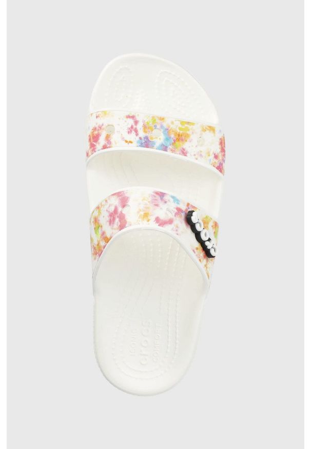 Crocs klapki damskie. Materiał: materiał. Obcas: na obcasie. Wysokość obcasa: niski