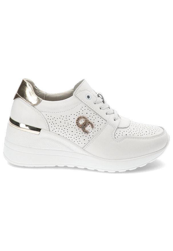 Białe Sneakersy S.Barski Stylowe Obuwie Damskie. Kolor: biały. Materiał: materiał. Styl: elegancki
