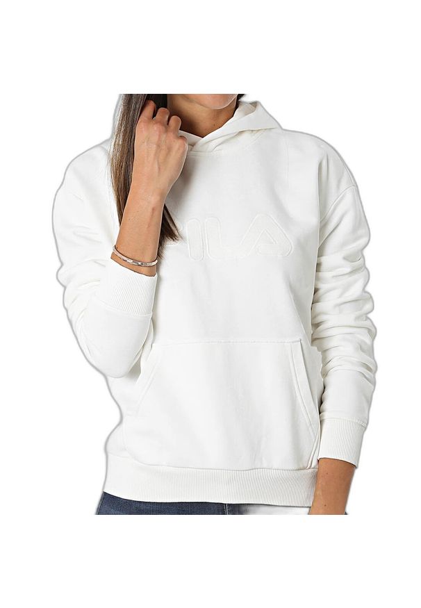 Damska bluza z kapturem Fila Bischkek. Typ kołnierza: kaptur. Kolor: biały. Materiał: bawełna