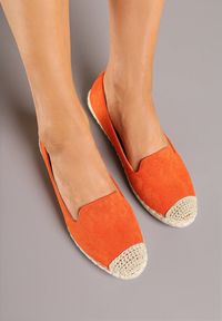 Renee - Pomarańczowe Espadryle z Motywem Plecionki Ralomea. Okazja: na imprezę, na co dzień. Kolor: pomarańczowy. Sezon: lato. Styl: casual, elegancki #5