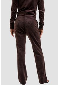 Juicy Couture - JUICY COUTURE Czekoladowe spodnie dresowe damskie z cyrkoniami Tina Outline, Rozmiar S. Kolor: brązowy. Materiał: dresówka #5